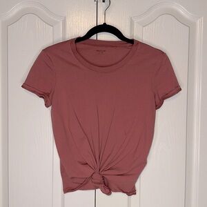 Madewell Knot cropped shirt round neck size XS